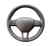 Car Steering Wheel Cover Microfiber Leather Car Steering Wheel Cover For Octavia For Superb For Fabia For Citigo For Roomster 2013-2019 For Rapid For Karoq Anti-slip Protector(Gray)