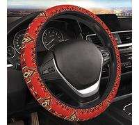 Car Steering Wheel Cover Native American Southwest Ethnic Red Automotive Steering Wheel Cover Decoration Steering Wheel Protector Durable Elastic Stretch Steering Wheel Cover For Truck Suv 38cm