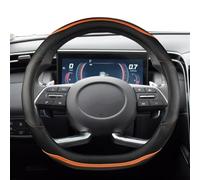 Car Steering Wheel Cover Non-Slip Microfiber Leather Auto Accessorie For Hyundai NX4 IX35 2016 2017 2018-2022(Orange D shape)