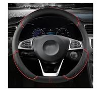 Car Steering Wheel Cover O Shape D Shape Car Steering Wheel Cover 38CM For Mercedes For Benz A C CLA E GLA GLC GLE S B CLS Class For AMG Steering Hood(RED D SHAPE)