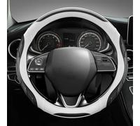 Car Steering Wheel Cover O Shape For Outlander Mirage Eclipse L200 (Bianco) | Compatible with Mitsubishi Non Slip Comfort Grip Anti Vibration Breathable Soft Touch Wear Resistant All Season Use Durable
