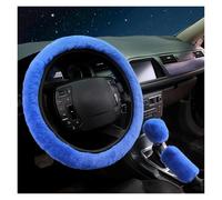 Car Steering Wheel Cover Protector 3-Piece Set Winter Thick Plush Car Steering Wheel Cover Soft Wool 38cm Diameter Fur Wrap(Blue)