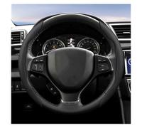 Car Steering Wheel Cover Protector Breathable Hole Leather Steering Wheel Cover For Swift 2011 For Sx4 For Grand For Vitara For Jimny For Solio For S-Cross(Black 2-Piece Set)