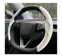 Car Steering Wheel Cover Protector Steering Wheel Cover for Model 3/Y for Juniper 2025 Suede Carbon Fiber Ultra-thin Sweat-absorbing Accessories(White Carbon)