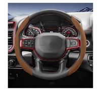 Car Steering Wheel Cover Protector Suede Steering Wheel Cover with Split Snap-On Design for Pickup for Promaster for Rampage 1500 2500 3500 4000 4500 5500 700 1000(Brown 2-Piece Set)