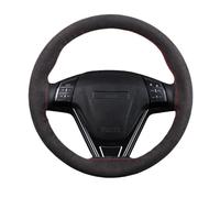 Car Steering Wheel Cover Protector Universal Hand Sewing Car Steering Wheel Cover Softness Suede Leather Wrap Thread Automobile Interior(BLUE)