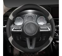 Car Steering Wheel Cover PU Leather Car Steering Wheel Cover For Mazda 3 For Axela 2019 2020 2021 CX-30 MX-30 CX-5 CX-50-2024(Red-Brown-Panel)
