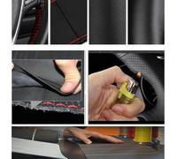 Car Steering Wheel Cover PU Leather Non-slip Auto Accessories For BMW E90 325i 330i 335i E87 120i 130i 120d wheel hubs(Orange)