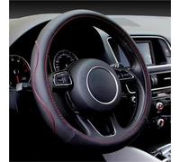 Car Steering Wheel Cover PU Leather Protector Decorative Embossing Fashion Skidproof Universal Car Interior Accessories Steering Wheel Cover(Black Red 4pcs)