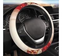 Car Steering Wheel Cover Santa Claus and Balls Car Elastic Stretch Steering Wheel Cover Universal 15 Inch Non-Slip Auto Steering Wheel Protector For Car SUV Van Sedan Truck