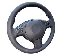Car Steering Wheel Cover Soft Anti-Slip Leather Braid For BMW E46 M3 E39 330i 540i 525i 530i 330Ci 2001-2003 Hand Stitching(Red Blue2)