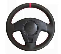 Car Steering Wheel Cover Soft Hand-Stitched Red Marker Black Artificial Leather For Seat For Ibiza 2004 2005 2006 Hand Stitching(Bianco)