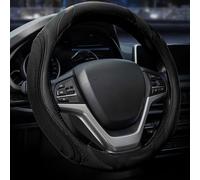 Car Steering Wheel Cover - Sportage Leather Steering Wheel Cover Universal Size M 37-38cm /14.5-15inch, Anti-slip, Breathable, Black