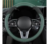 Car Steering Wheel Cover Stitched With Breathable Mesh Fabric For 14.5-15 Inch(Green)