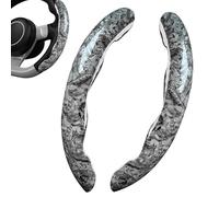 Car Steering Wheel Cover - Summer Ultra-Thin Peach Wood Grain clip on Type, Universal Segmented Protector Sleeve for Electric Vehicles, Breathable Non-Slip PVC Grip Set O-Type D-Type