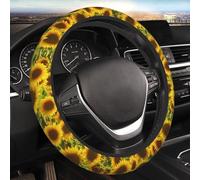 Car Steering Wheel Cover Sunflower Field Elastic Steering Wheel Cover Anti-Slip Breathable Steering Wheel Protector Cover 15 Inch Universal Car Interior Accessories for Cars SUV Vehicle Truck