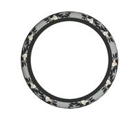 Car Steering Wheel Cover Unique Pine Tree Under the Moon Print Durable Non-Slip Comfort for Protective Anti-wear