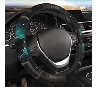 Car Steering Wheel Cover Universal 15 Inch Anti-Slip Protector Covers - Cat Bookcase Library Starry Sky, Black