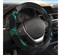 Car Steering Wheel Cover Universal 15 Inch Anti-Slip Protector Covers - Skull Leaf Weed Green Head, Black