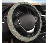 Car Steering Wheel Cover Vintage Deer Cub Flower 38cm Universal