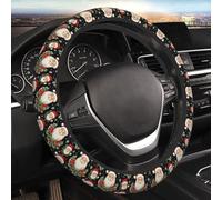 Car Steering Wheel Cover Vintage Santa Claus Snowflake Pattern 38cm