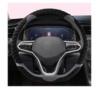 Car Steering Wheel Cover Winter Plush D Shape Car Steering Wheel Cover For VW For Golf 8 MK8 VIII For R For Gti 2019-2022 For Tiguan 2022(Red-Brown-Panel)