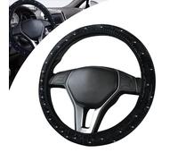 Car Steering Wheel Cover With Sparkling Crystals,38cm/15inch Universal Fit Steering Wheel Cover Without Inner Ring Universal Size for Fit Four Seasons (Black)