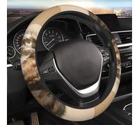 Car Steering Wheel Cover Wolf in Desert Car Elastic Stretch Steering Wheel Cover Universal 15 Inch Non-Slip Auto Steering Wheel Protector For Car SUV Van Sedan Truck