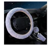 Car Steering Wheel Covers 3 Pcs/set Thick Auto Car Steering Wheel Cover Soft Plush Steering Wheel Cover+gear Cover+handbrake Cover Steering Wheel Protector(Grey 1)
