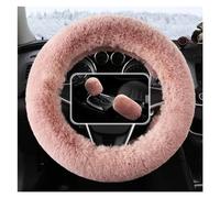 Car Steering Wheel Covers 3 Pcs Steering Wheel Cover Hand Brake Cover Gear Cover Set Warm And Soft Car Interior Accessories Steering Wheel Protector(Pink)