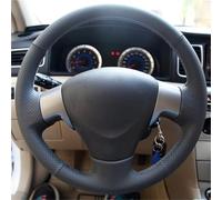 Car Steering Wheel Covers Artificial Leather Hand-Stitched Black Car Steering Wheel Cover For Toyota For Corolla 2006-2010 For Matrix 2009 For Auris(White Thread)