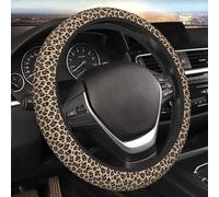 Car Steering Wheel Covers Brown Leopard Print Pattern 38cm Universal
