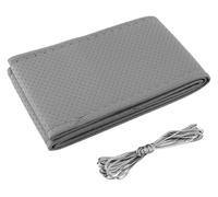 Car Steering Wheel Covers Car Steering Wheel Braid Cover Needles And Thread Artificial Leather Covers Suite DIY Texture Soft Auto Accessories(Grey Thread)