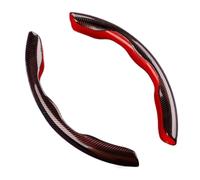 Car Steering Wheel Covers Car Steering Wheel Cover Universal Non-Slip 2 Pcs Steering Wheel Cover Anti-skid Accessories Steering Wheel Protector(Laser Black-Red)