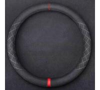 Car Steering Wheel Covers Compatible for Peugeot 108/108 TOP!/208 II/208 I/208 GT/e-208 P21 A9 CC CA 5-door/3-door, Car Handle Cover Dust Protector Anti Slip Steering Wheel Grip,O-type-Red