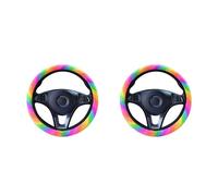Car Steering Wheel Covers For 1/2PCS Rainbow Color Fluff Steering Wheel Cover Car Interior Decoration Is Soft Warm Decor(Style C 2pcs)