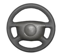 Car Steering Wheel Covers For A4 For A6 For A8 For A8 L 1998-2001 Assecories Hand Stitched Black PU Artificial Leather Car Steering Wheel Cover(Yellow Thread)