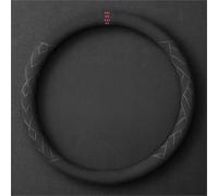 Car Steering Wheel Covers for Audi A4 B8 8K 2007 2008 2009 2010 2011 2012 2013 2014 2015, Suede Leather Winter Cold Weather Driving Accessories Protector Anti-slip Breathable,Black-Red-O