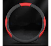 Car Steering Wheel Covers for Audi TT 2 Seats MK2 2007-2014, Leather Anti-slip Car Handle Steering Wheel Protector Cover Accessories,Black-Red-O-Shape