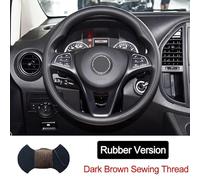 Car Steering Wheel Covers For Benz For Vito III For W447 2015-2023 Hand Sewing Car Steering Wheel Wrap Braid On The Steering Wheel(06 Rubber DarkBrown)