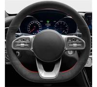 Car Steering Wheel Covers For Benz S-Class For W222 For GLC For A-Class For W177 For C-Class For W205 For E-Class W213 Black Sue Braid Car Steering Wheel Cover(Style 1)