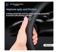 Car Steering Wheel Covers For BMW 3 For Series 5 For Series X1 X2 X3 X4 X5 X6 X7 For 320Li For 525li Genuine Leather Steering Wheel Cover(Double color line A)