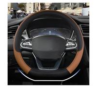 Car Steering Wheel Covers For Geely For Atlas For Emgrand EC7 For Coolray For VW For Golf 7 For Hyundai For Santa Fe 2014-2020 D Shape Steering Wheel Cover PU Leather(Brown)