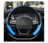 Car Steering Wheel Covers For Geely For Atlas For Emgrand EC7 For Coolray For VW For Golf 7 For Hyundai For Santa Fe 2014-2020 D Shape Steering Wheel Cover PU Leather(Blue)
