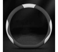 Car Steering Wheel Covers for Hyundai New 7 Seats SantaFe 2010-2012, Car Steering Wheel Cover Breathable Anti-slip Protector Interior Accessory,D-Shape-Black and White