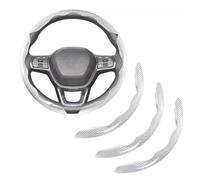 Car Steering Wheel Covers for Jeep Wrangler JK JKU Sport Sahara Rubincon 2007-2015 2016 2017, Segmented Anti Slip Steering Wheel Protector All Season Automotive Interior,White