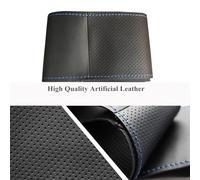 Car Steering Wheel Covers For Mondeo Mk3 2002 2003 2004 2005 2006 DIY Black Pu Leather Hand-stitched Car Steering Wheel Cover Wrap(Yellow Thread)