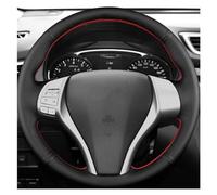 Car Steering Wheel Covers For Nissan For X-Trail T32 2017 2018 Car Accessories DIY Black Leather Steering Wheel Covers(Yellow Thread)