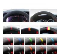 Car Steering Wheel Covers For Opel For Astra For Signum For Corsa 2004-2009 For Zaflra 2005-2014 Black Artificial Leather Car Steering Wheel Cover(Red Blue Thread)