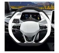 Car Steering Wheel Covers For Peugeot 108 Hatch Microfiber Leather Car Steering Wheel Cover Protector Anti-slip Breathable(White)